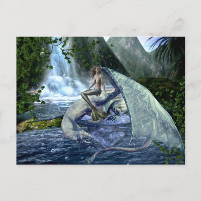 Carte Postale Paysage des Imaginaires de dragon de sirène (Devant)