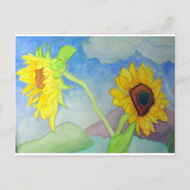 Carte Postale Paysage des tournesols (Devant)