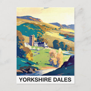 Carte Postale Paysage des Yorkshire Dales, voyage vintage