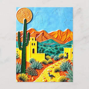 Carte Postale Paysage désertique avec cactus
