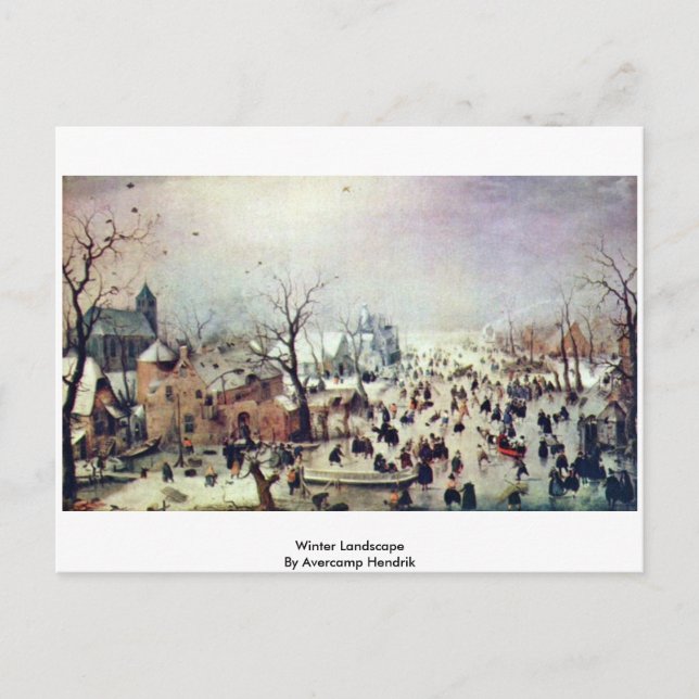 Carte Postale Paysage D'Hiver Par Avercamp Hendrik