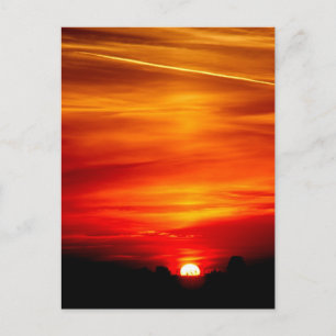 Carte Postale Paysage du ciel orange du soleil