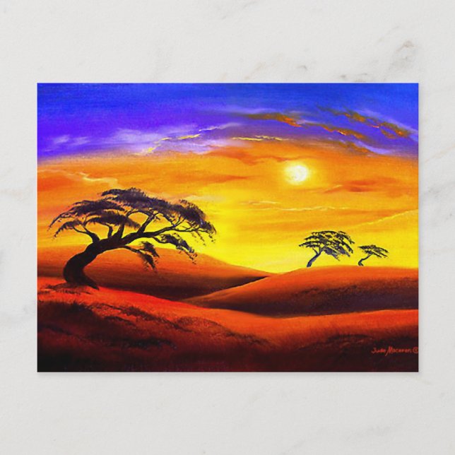 Carte Postale Paysage du coucher de soleil - Multi (Devant)