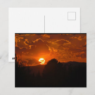 Carte Postale Paysage du coucher de soleil vespéral