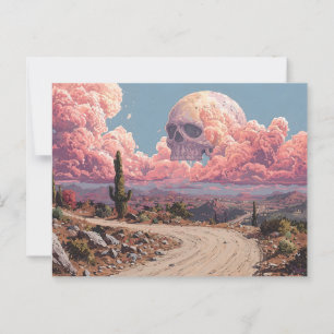 Carte Postale Paysage du désert surréaliste avec nuages en forme