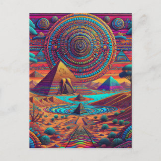 Carte Postale Paysage égyptien psychédélique