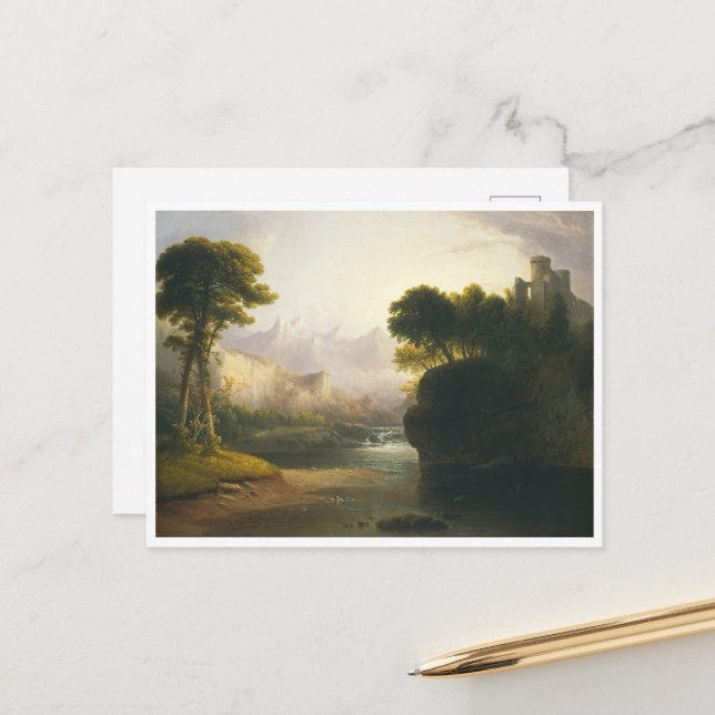 Carte Postale Paysage fantaisiste de Thomas Doughty (Devant/Arrière en situation)