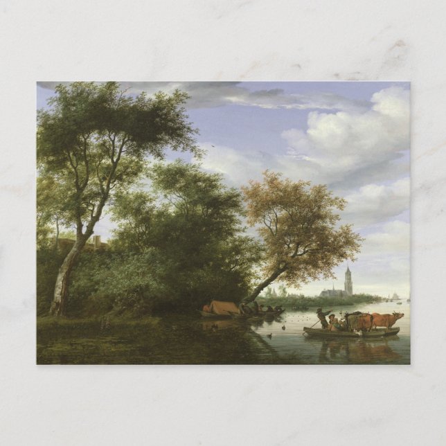Carte Postale Paysage fluvial boisé (Devant)
