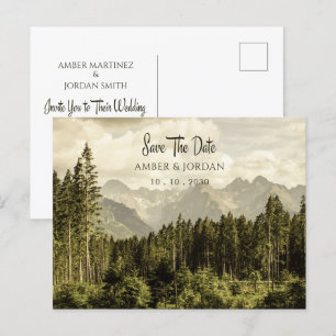 Carte Postale Paysage forestier vintage Mountain mariage
