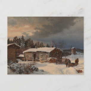 Carte Postale Paysage Hiver Avec Ferme À Häme
