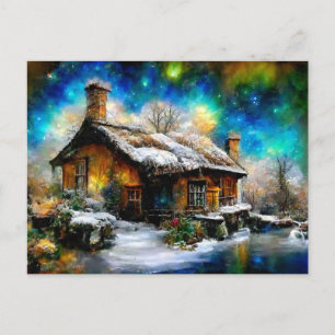 Carte Postale Paysage hivernal avec Fantasie Cottage