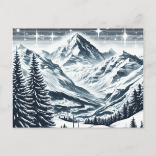 Carte Postale Paysage hivernal enneigé merveilleux