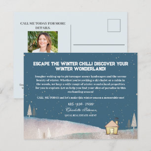 Carte Postale Paysage hivernal immobilier saisonnier