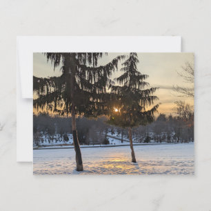 Carte Postale Paysage hivernal neige en Nouvelle-Angleterre