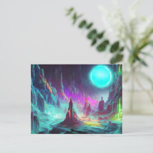 Carte Postale Paysage Imaginaire coloré   Monde Alien
