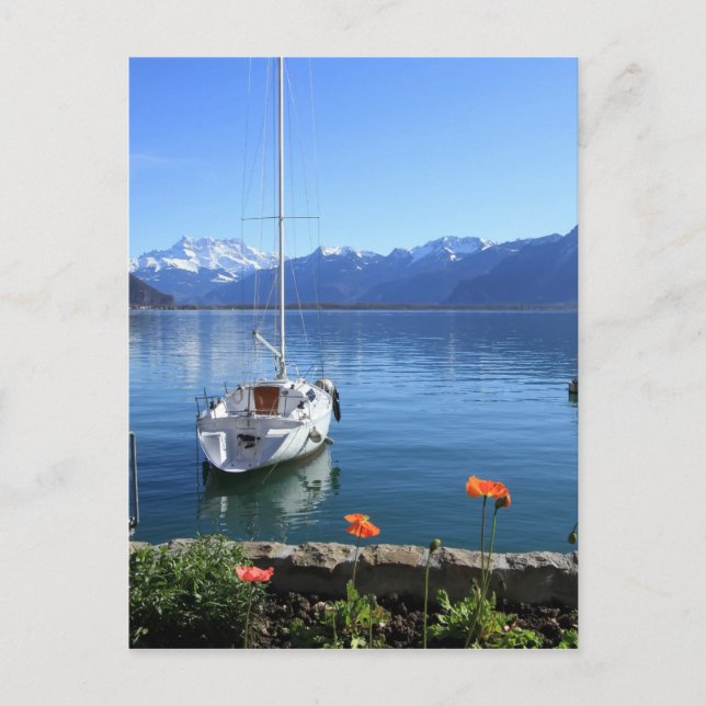 Carte Postale Paysage lacustre de Genève, Montreux, Suisse (Devant)