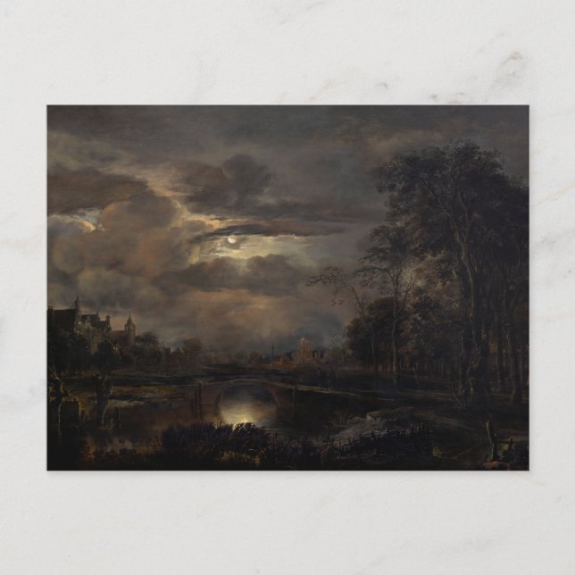 Carte Postale Paysage Lune avec Pont (Devant)