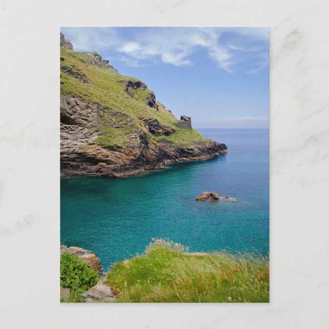 Carte Postale Paysage marin de Tintagel en Cornouailles (Devant)