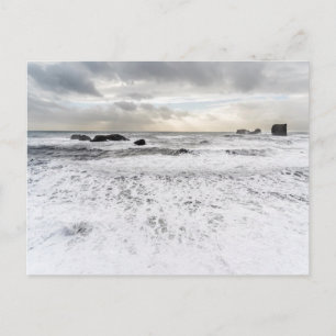 Carte Postale Paysage marin océanique écumeux pâle, Islande