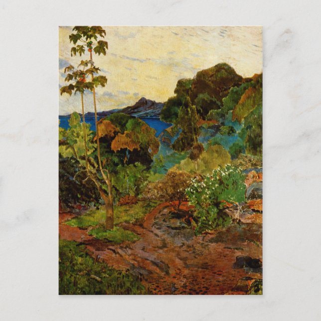 Carte Postale Paysage martiniquais de Paul Gauguin (1887) (Devant)