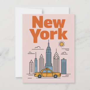 Carte Postale Paysage minimaliste de New York City 