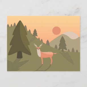 Carte Postale Paysage Montagne des Cerfs Nature Parc sauvage Cou