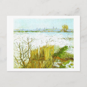 Carte Postale Paysage neigeux Arles Arrière - plan Van Gogh Art
