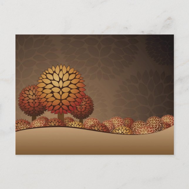 Carte Postale Paysage nocturne d'automne. Abstrait (Devant)