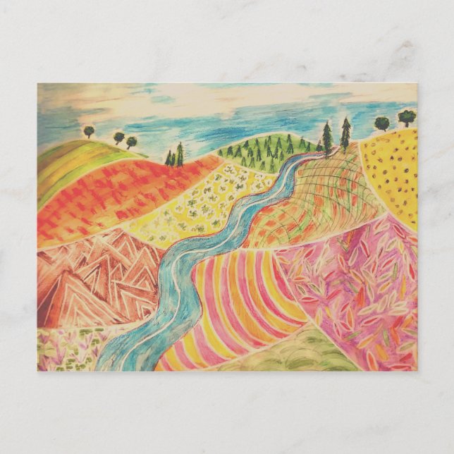 Carte postale Paysage Patchwork (Devant)