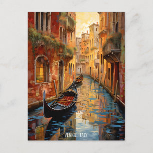 Carte Postale Paysage peinture Canaux de Venise Italie Travel Ar