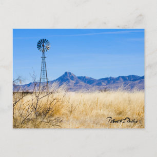 Carte Postale Paysage Photo Rustique Windmill Mountain Range