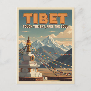 Carte Postale Paysage rétro vintage de voyage Tibet Himalaya