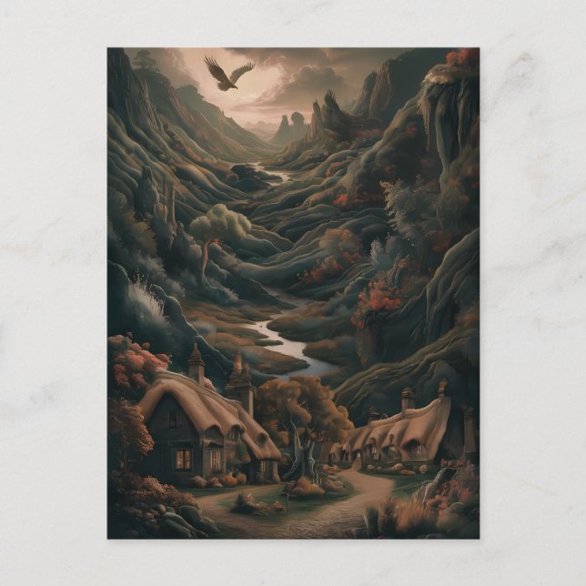 Carte Postale Paysage Serein : Vol d'Oiseaux (Devant)