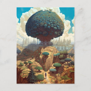 Carte Postale Paysage surréaliste Arbre géant Imaginaire Art