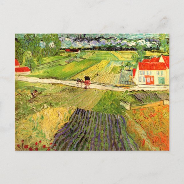 Carte Postale Paysage, transport et train Van Gogh Fine Art (Devant)