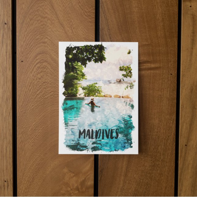 Carte Postale Paysage tropical des Maldives dans l'océan Indien (Maldives Tropical Paradise postcard)