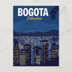 Carte Postale Paysage urbain de Bogotá Colombie la nuit