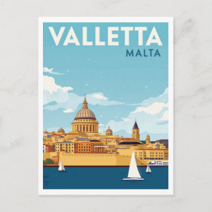 Carte Postale Paysage urbain de La Valette Malte Voyage