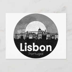 Carte Postale Paysage urbain de Lisbonne Portugal - Art de voyag
