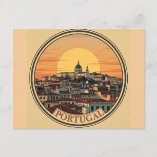 Carte Postale Paysage urbain de Lisbonne Portugal - Art de voyag