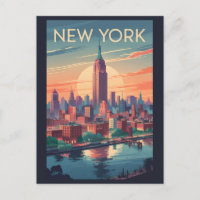 Paysage urbain de New York City Art de voyage vint
