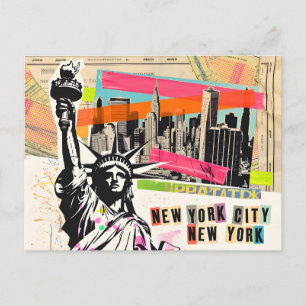 Carte Postale Paysage urbain de New York Magazine de voyage Coll