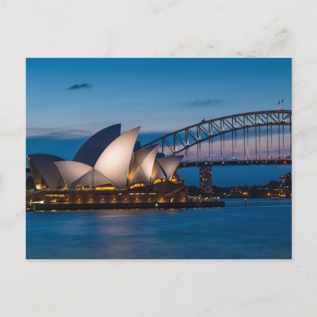 Carte Postale Paysage urbain de Sydney la nuit, Australie (Devant)
