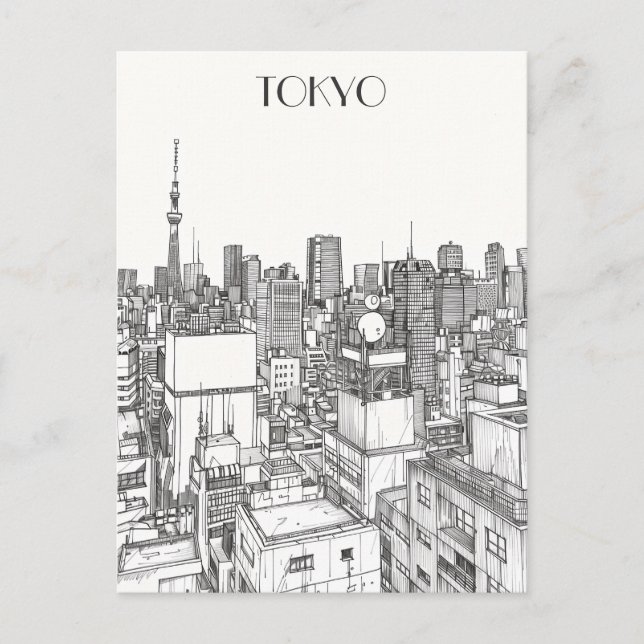 Carte Postale Paysage urbain de Tokyo (Devant)