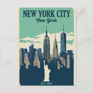 Carte Postale Paysage urbain vintage de New York City