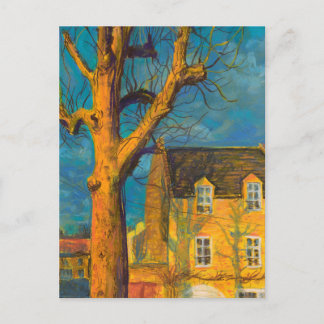 Carte Postale Paysage Vieil Arbre Maison Jaune Normandie France