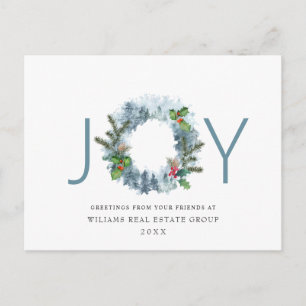 Carte Postale Paysage Wreath Christmas Holly Berry Holiday