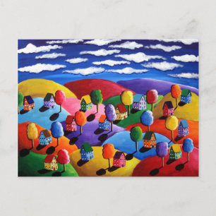 Carte postale paysagère colorée
