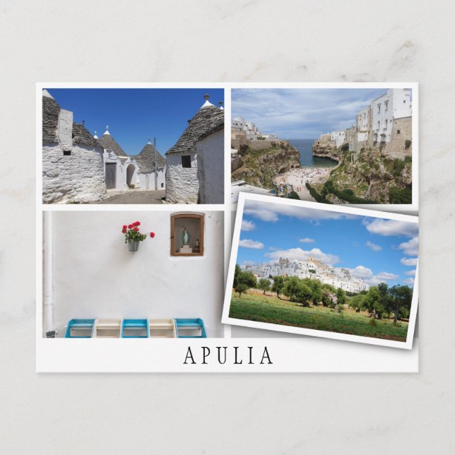Carte Postale Paysages des Pouilles collage avec image lâche (Devant)