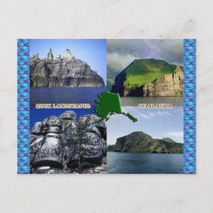 Carte Postale Paysages rocheux du collage de l'Alaska